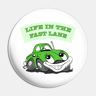 Hot Rods, Life in the Fast Lane, cartoon car Pin