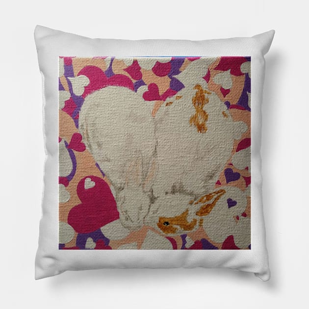 Bunny Anytime Valentines-Design Twenty-four Pillow by ArtbyMinda