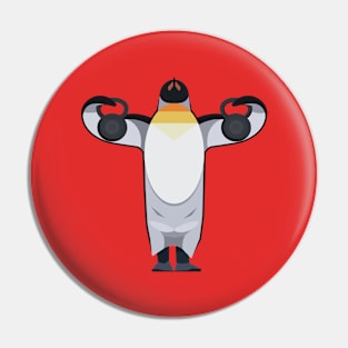 Penguin With Kettlebells Pin