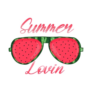 Summer Lovin’ Watermelon Glasses Design T-Shirt