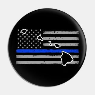 Hawaii Thin Blue Line Flag Pin