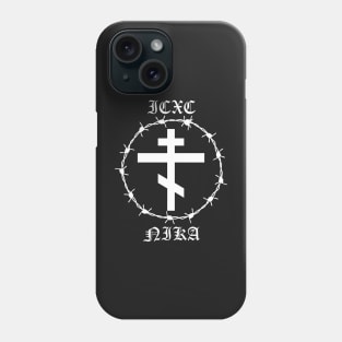 Eastern Orthodox Cross ICXC NIKA Barbed Wire Pocket Phone Case