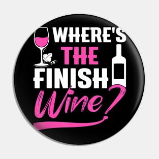 Where Is The Finish Wine  Runner Marathon Pin