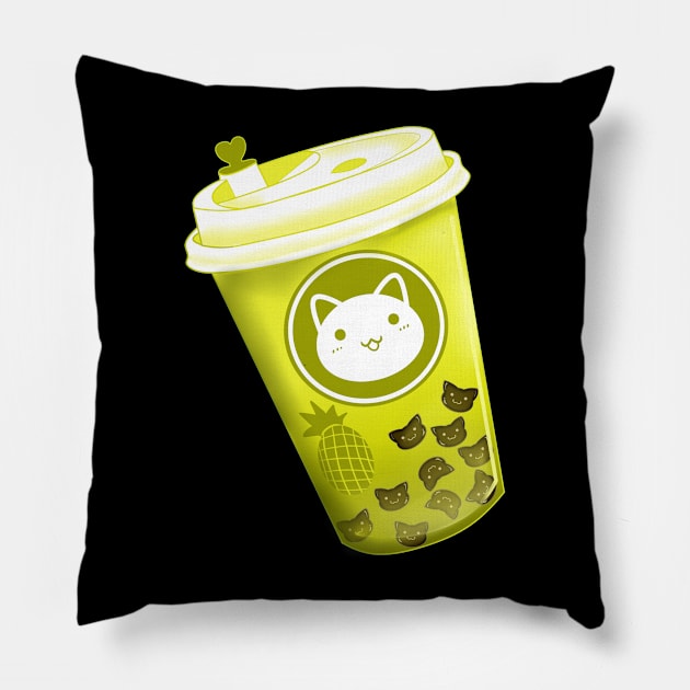 Neko Boba Pinapple Pillow by PointNWink Productions