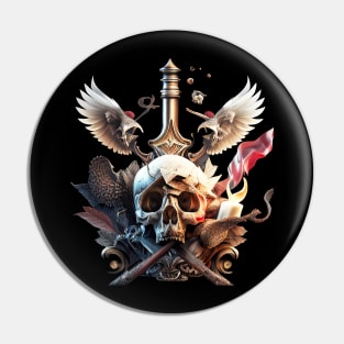 Winged Skull Pin