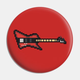 Pixel Red Bird Bass Guitar Pin