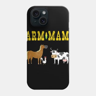 Farm Mama Cute Barnyard Animals Horse Cow Chicken Farmer Mom Phone Case