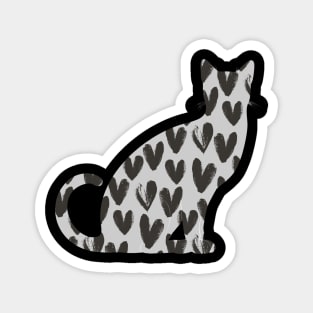 Black Heart Cat | gifts for cat lovers Magnet