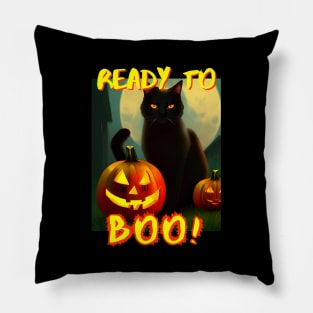 Cat and jack o lanterns Pillow