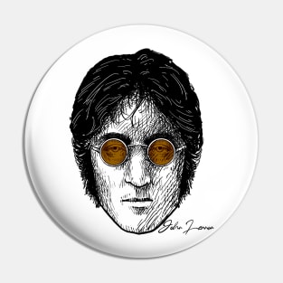 John Lennon   vintage hand drawing design Pin