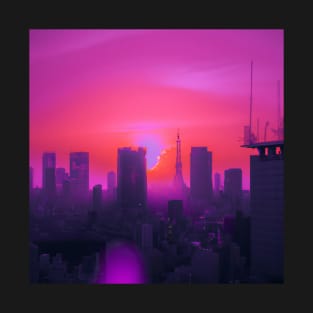 Synthwave Sunset Over Tokyo T-Shirt