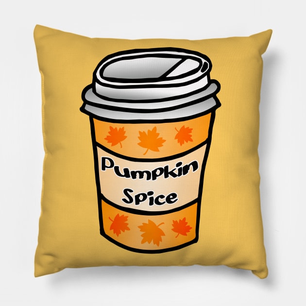 Pumpkin Spice Latte Pillow by julieerindesigns