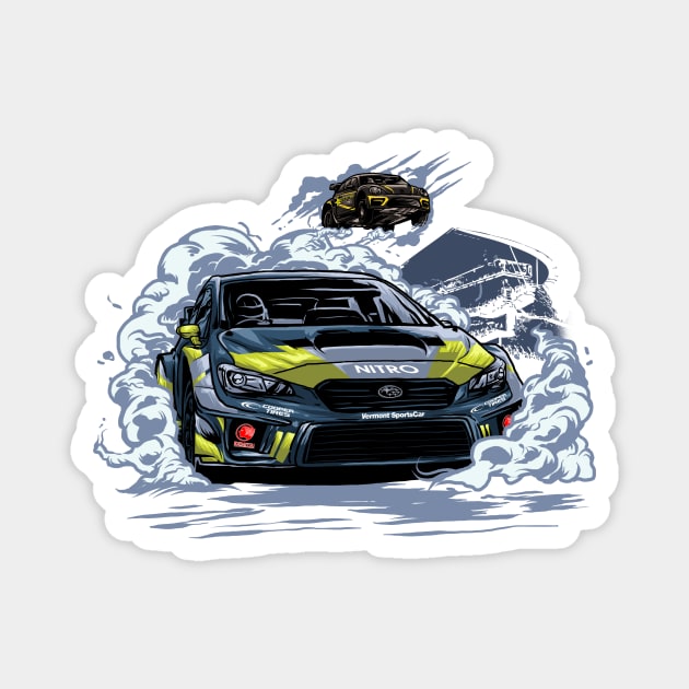 nitro rally cross car Magnet by Blueasri