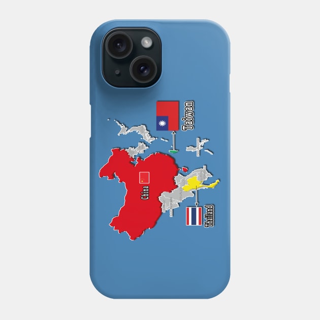 where is taiwan world map | taiwan location map_not Thailand and China_blue Phone Case by jessie848v_tw