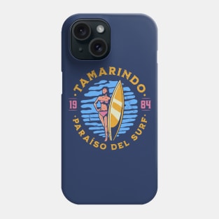 Vintage Tamarindo, Costa Rica Surfer's Paradise // Retro Surfing 1980s Badge Phone Case