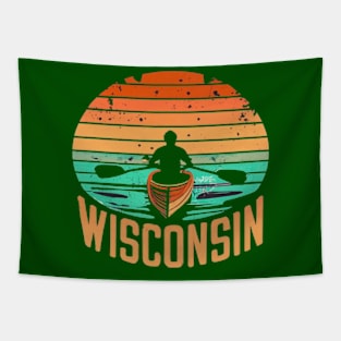 Wisconsin Outdoors Canoe Graphic Tapestry