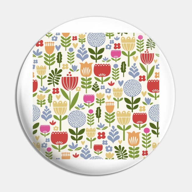 Folk floral pattern Pin by sarahmorleyillustration