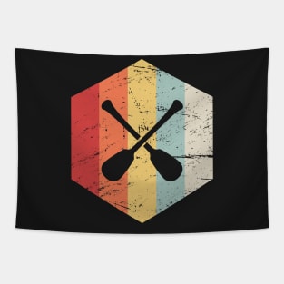 Retro Vintage Kayak Paddles Icon Tapestry