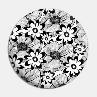 Black and White Plant Artwork Pin