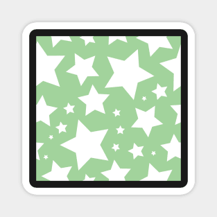 White star print on light green Magnet