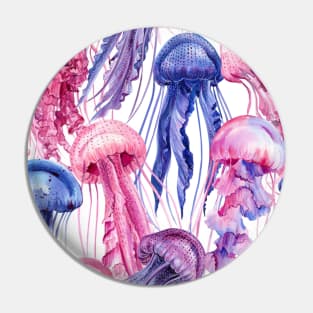 cute jellyfish Sea animals seamless pattern Pin