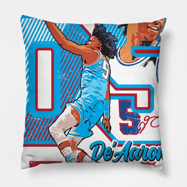 De"Aaron Fox Tee T-shirt Pillow by goderslim