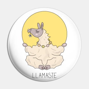 Llamaste illustration - cute llama meditating Pin