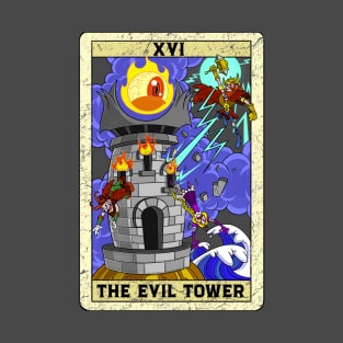 The Evil Tower and Thor old cartoon Style XVI Tarot Card T-Shirt