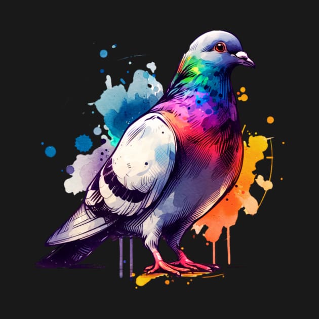 Watercolor Pigeon by The Jumping Cart