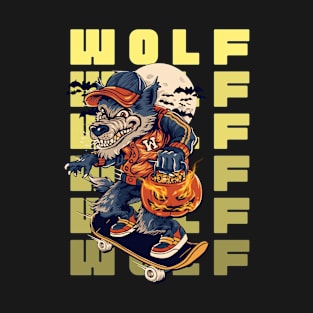 wolf with pumpkin T-Shirt