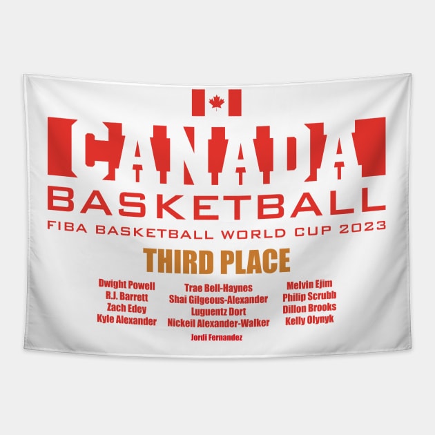 Canada FIBA World Cup 2023 - Third Place - Roster Tapestry by Nagorniak