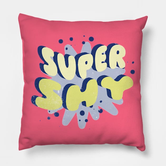 Newjeans New Jeans super shy typography kpop | Morcaworks Pillow by Oricca