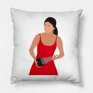 Sel in Red Dress Fan Art Pillow