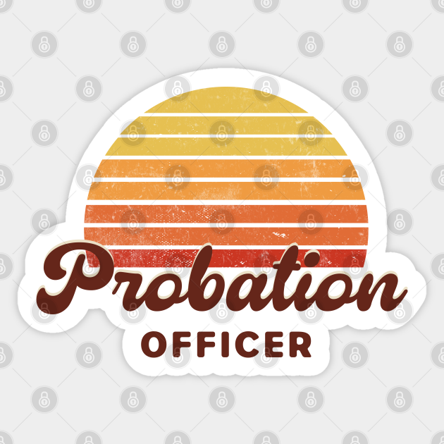 Probation Officer - Retro Sunset Design - Probation Officer - Sticker ...