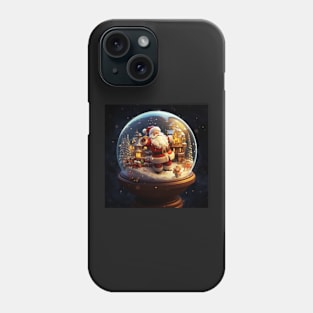 Santa Claus inside a glass ball Phone Case