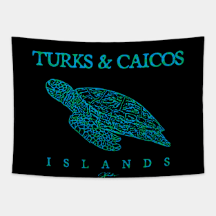 Turks & Caicos Islands Gliding Sea Turtle Tapestry