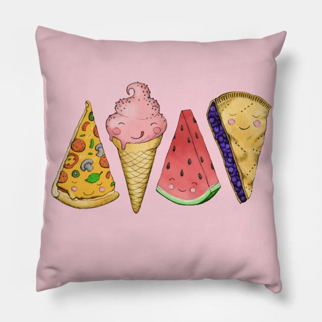 Happy Picnic Triangles Pillow by micklyn