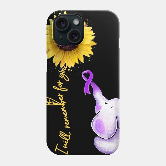 i will remember for you Alzheimer Awareness elephant Gift Phone Case by thuylinh8