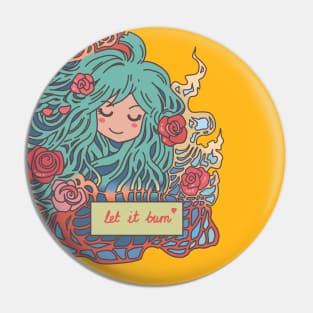 Let It Burn Romantic Anime Girl Pastel Colours Pin