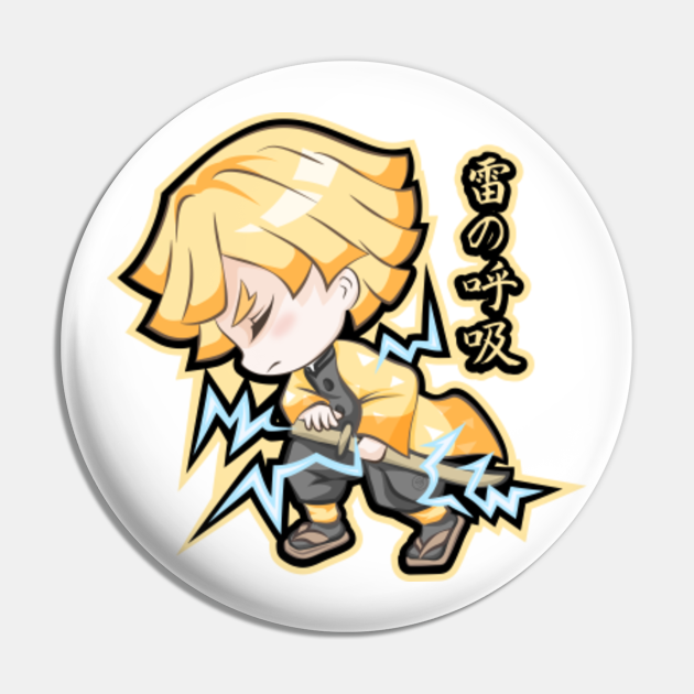 chibi zenitsu agatsuma kimetsu no yaiba pin teepublic