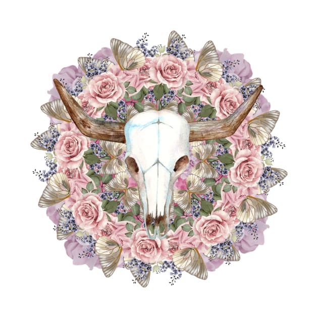 cow skull mandala by burenkaUA