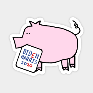 Cute Pig with Biden Harris Sign Magnet