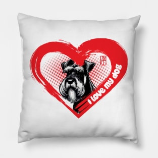 I Love My Giant Schnauzer - Family dog - I Love my dog Pillow