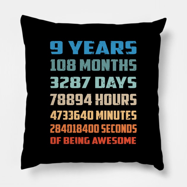 Funny 9 Years Birthday Pillow by busines_night