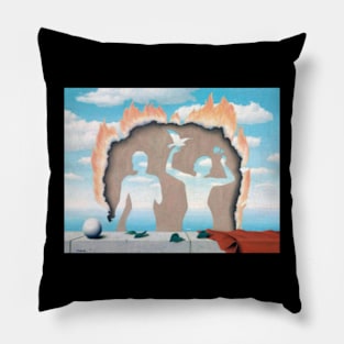 Rene Magritte Couple Burn Pillow