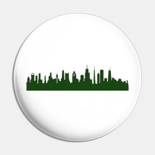 CHICAGO skyline in forest green Pin