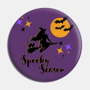 Spooky Season Halloween Witch Pin