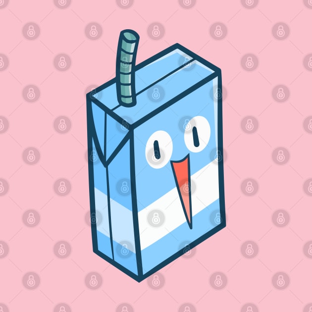 Cute Blue White Milk Box by Jocularity Art