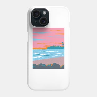 Tourmaline Surfing Park in Pacific Beach San Diego California WPA Poster Art Phone Case