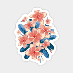 Pink Plumeria. Tropical flowers Magnet